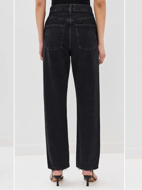 NWT Agolde 90s Mid Rise Loose Fit Straight Jeans Tar - Picture 3 of 7